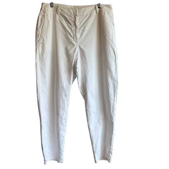 Eileen Fisher Cotton Hemp Tapered Pant White 12 - Picture 2 of 10